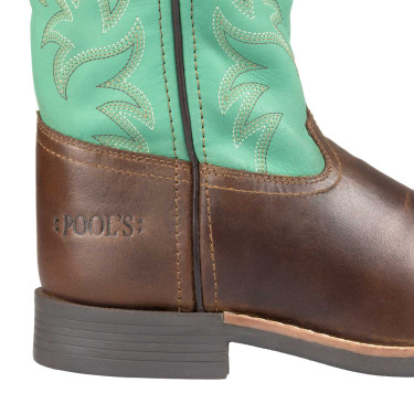 Bottes western Pool's Monterey pour enfants Marron foncé / vert