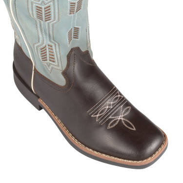 Bottes Western Pool's Arrow pour enfants Marron / bleu ciel