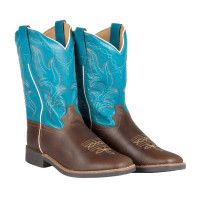 Bottes western Pool's Ranch pour enfants Marron foncé / turquoise