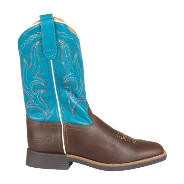 Bottes western Pool's Ranch pour enfants Marron foncé / turquoise