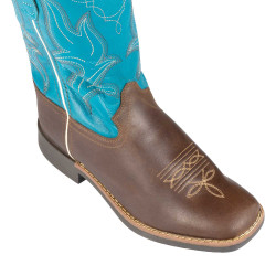 Bottes western Pool's Ranch pour enfants Marron foncé / turquoise
