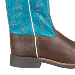 Bottes western Pool's Ranch pour enfants Marron foncé / turquoise
