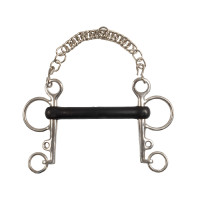 Mors Pelham Umbria Equitazione inox plein branches courtes caoutchouc rigide