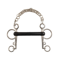Mors Pelham Umbria Equitazione inox plein branches courtes caoutchouc rigide