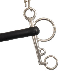 Mors Pelham Umbria Equitazione inox plein branches courtes caoutchouc rigide