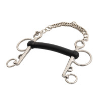 Mors Pelham Umbria Equitazione inox plein branches courtes caoutchouc rigide