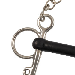 Mors Pelham Umbria Equitazione inox plein branches courtes caoutchouc rigide