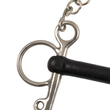 Mors Pelham Umbria Equitazione inox plein branches courtes caoutchouc rigide