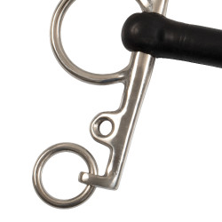 Mors Pelham Umbria Equitazione inox plein branches courtes caoutchouc rigide