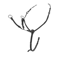 Collier de chasse Equestro à fourche en Y en cuir Noir