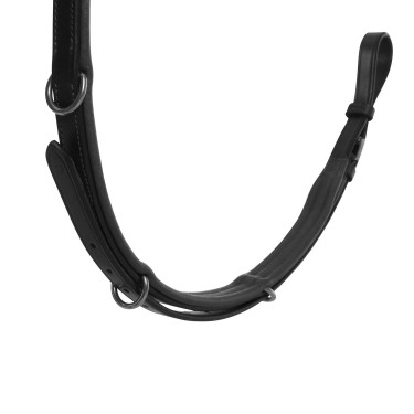 Collier de chasse Equestro à fourche en Y en cuir Noir