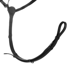 Collier de chasse Equestro à fourche en Y en cuir Noir