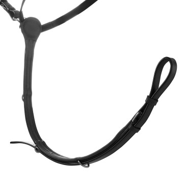 Collier de chasse Equestro à fourche en Y en cuir Noir