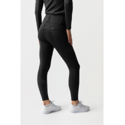 Pantalon d'équitation Horze Leonie à fond intégral femme en daim végétalien Noir