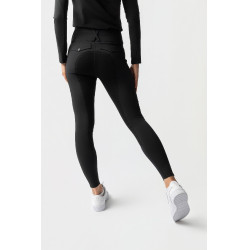 Pantalon d'équitation Horze Leonie à fond intégral femme en daim végétalien Noir