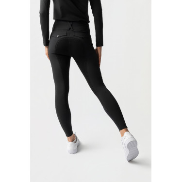 Pantalon d'équitation Horze Leonie à fond intégral femme en daim végétalien Noir