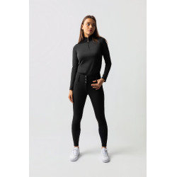 Pantalon d'équitation Horze Leonie à fond intégral femme en daim végétalien Noir