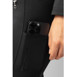 Pantalon d'équitation Horze Leonie à fond intégral femme en daim végétalien Noir