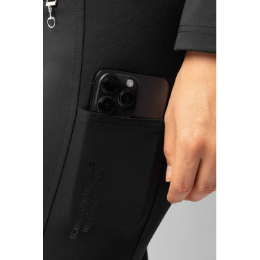 Pantalon d'équitation Horze Leonie à fond intégral femme en daim végétalien Noir