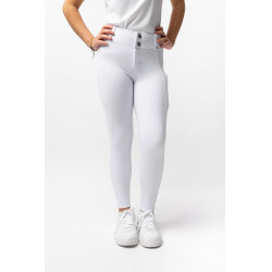 Pantalon d'équitation Horze Mira enfant fond intégral Blanc brillant Pantalon d'équitation Horze Mira enfant fond intégral Blanc brillant