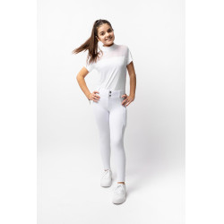 Pantalon d'équitation Horze Mira enfant fond intégral Blanc brillant Pantalon d'équitation Horze Mira enfant fond intégral Blanc brillant