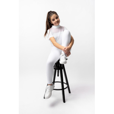 Pantalon d'équitation Horze Mira enfant fond intégral Blanc brillant Pantalon d'équitation Horze Mira enfant fond intégral Blanc brillant