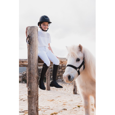Pantalon d'équitation Horze Mira enfant fond intégral Blanc brillant Pantalon d'équitation Horze Mira enfant fond intégral Blanc brillant
