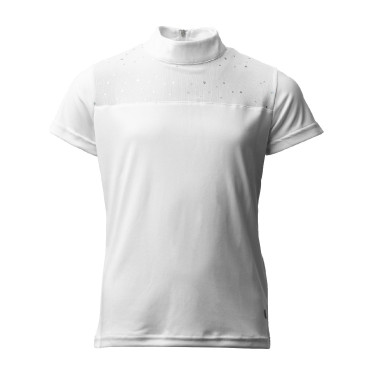 Polo de concours Horze Kaya enfant strass Blanc brillant