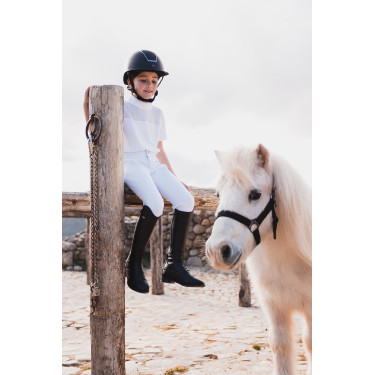 Polo de concours Horze Kaya enfant strass Blanc brillant