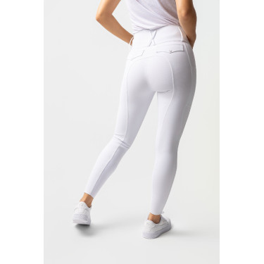 Pantalon d'équitation Horze Leonie fond intégral femme Blanc brillant