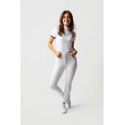 Pantalon d'équitation Horze Leonie fond intégral femme Blanc brillant
