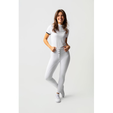 Pantalon d'équitation Horze Leonie fond intégral femme Blanc brillant