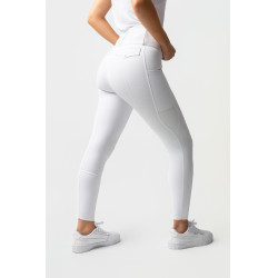 Pantalon d'équitation Horze Leonie fond intégral femme Blanc brillant