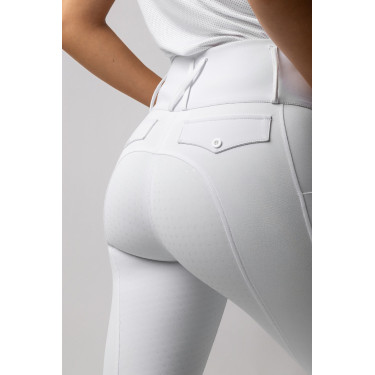 Pantalon d'équitation Horze Leonie fond intégral femme Blanc brillant