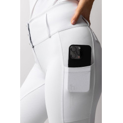 Pantalon d'équitation Horze Leonie fond intégral femme Blanc brillant