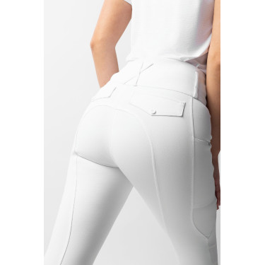 Pantalon d'équitation Horze Leonie fond intégral femme Blanc brillant