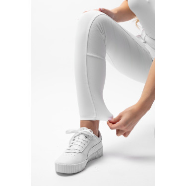 Pantalon d'équitation Horze Leonie fond intégral femme Blanc brillant