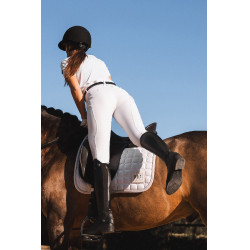 Pantalon d'équitation Horze Leonie fond intégral femme Blanc brillant