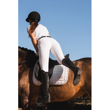 Pantalon d'équitation Horze Leonie fond intégral femme Blanc brillant