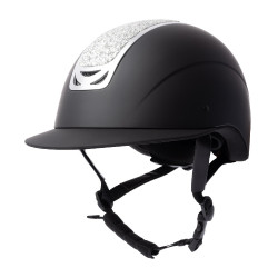 Casque d'équitation ornement en cristal Horze Arix II Noir / argent