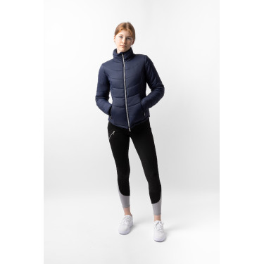 Veste d'équitation matelassée Horze Astrid femme Bleu polaire Bleu marine