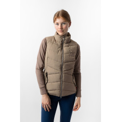 Doudoune sans manches matelassé B Vertigo Cordelia Brun boue Beige