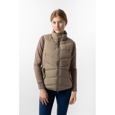 Doudoune sans manches matelassé B Vertigo Cordelia Brun boue Beige