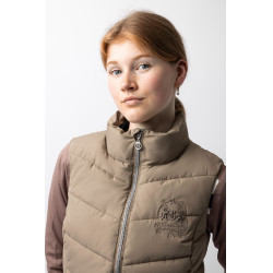 Doudoune sans manches matelassé B Vertigo Cordelia Brun boue Beige