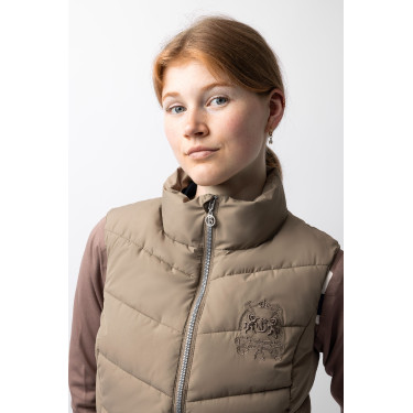 Doudoune sans manches matelassé B Vertigo Cordelia Brun boue Beige