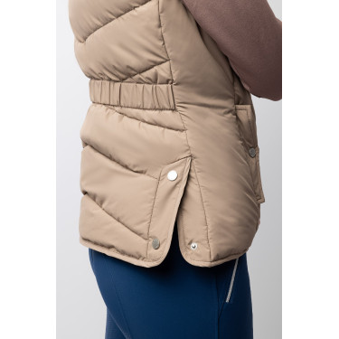 Doudoune sans manches matelassé B Vertigo Cordelia Brun boue Beige