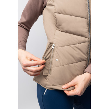 Doudoune sans manches matelassé B Vertigo Cordelia Brun boue Beige