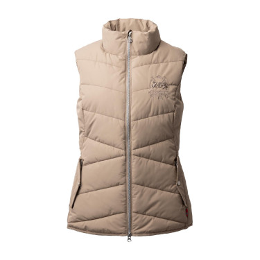 Doudoune sans manches matelassé B Vertigo Cordelia Brun boue Beige