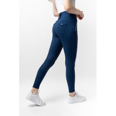 Pantalon d'équitation femme B Vertigo thermique grip intégral Enya Marine titan Bleu marine