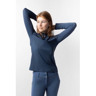 Chemise d'entraînement Horze Eloise Indigo vintage Bleu marine